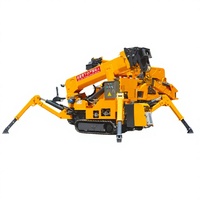 Mini-grue araignée compacte à rotation 360 degrés, flèche télescopique, mobile, pour sites de travail étroits