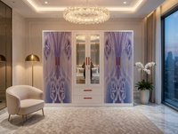 Derniers modèles de meubles de chambre à coucher modernes en métal pour enfants, armoire de rangement portable en acier avec miroir, impression personnalisée