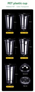 Vasos Desechables para Mascotas, Vasos de Plástico Transparentes para Té con Leche y Smoothies con Tapa - Product Image 5