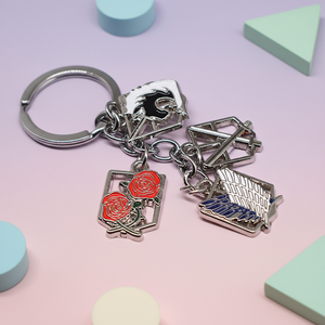 Porte-clés en métal Anime L'Attaque des Titans <span class=keywords><strong>Eren</strong></span> Jaeger, pendentif, breloque pour sac à dos, cadeau pour les fans - Product Image 4