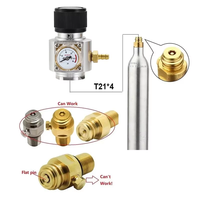 Mini-régulateur de gaz CO2 0-90 PSI Tr21-4 avec ensemble de tuyauterie et déconnexion rapide à boule pour distributeur de soda et fût Corny