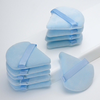Éponge de maquillage douce double face personnalisée en gros, écologique, en velours, en forme de goutte d'eau, floquée, pour poudre sèche, courte