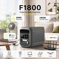 Station d'alimentation de secours domestique 1024Wh 1800W pour ordinateur portable, routeur, ventilateur, cafetière, drone, essentiels quotidiens, alimentation de secours en cas d'urgence