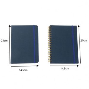 Carnet à spirale A5 avec bande élastique dorée de couleur unie, carnet de haute qualité, logo personnalisé pour entreprise, papeterie universitaire - Product Image 6