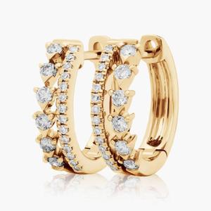 Pendientes de Aro de Plata de Ley 925 con Baño de Oro y Moissanita, Joyería Fina Brillante de Lujo, Diseño Moderno - Product Image 6