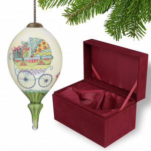 HMS carrozzina di natale ornamento di palla di natale dipinto a mano bocca vetro soffiato per le decorazioni dell'albero - Product Image 2