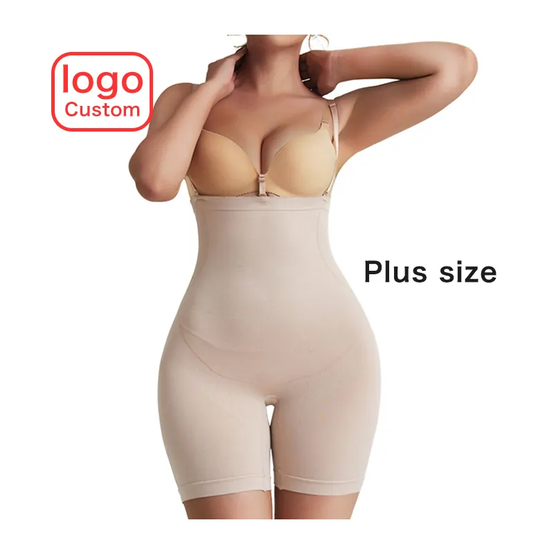 High waist seamless body shaper pants large size thin shoulder strap adjustment seamless fat women 5XL corset abdomen pants