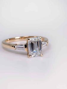 Customizable Platinum Plated Women's 925 Sterling Silver Hip Hop Rapper Bust <b>Ring</b> VVS1 Baguette Moissanite Wedding Pave - Product Image 1