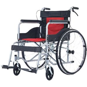 รถเข็นวีลแชร์เหล็กพับได้แบบแมนนวล รุ่นมาตรฐาน สำหรับการขนส่ง ล้อหลังขนาด 12 นิ้ว ยาง PU - Product Image 3