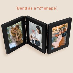 <span class=keywords><strong>Cadre</strong></span> <span class=keywords><strong>photo</strong></span> <span class=keywords><strong>triple</strong></span> articulé S&L 5x7 en bois, avec verre véritable, 3 ouvertures, pour collage de bureau, décoration intérieure - Product Image 4