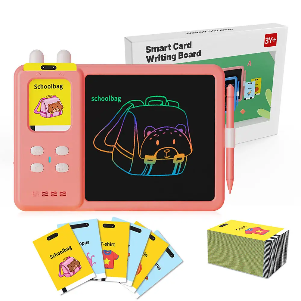 Yizही बच्चों पैड अरबी अंग्रेजी ड्राइंग Lcd 2 में 1 खिलौने फ्लैश कार्ड की बात करते हुए एक खिलौने फ्लैश कार्ड लिखावट बोर्ड लर्निंग कार्ड मशीन