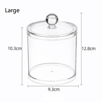 Penyimpanan Kaleng Plastik Bening Kapas Bola Swab Makeup Organizer Q-tip Holder Dispenser untuk Kamar Mandi
