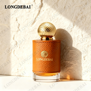 Custom Luxury Unique Crimp Perfume <b>Bottle</b> 30ml 50ml 100ml Round Leather Glass Empty Perfume <b>Bottles</b> with Zamac Cap - Product Image 2