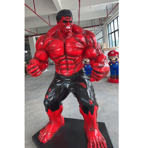 Statua di <span class=keywords><strong>Hulk</strong></span> Rosso in Resina da 200cm, Scultura a Grandezza Naturale dell'Eroe Marvel per Parchi di Divertimento - Product Image 1