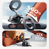 LISEN 2026 Support Téléphone Magnétique à Succion N52 Populaire pour Voiture, Rotation à 360 Degrés, Verrouillage à Levier, pour iPhone 17 16 15 Samsung S25