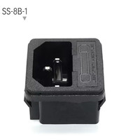 Enchufe de entrada de alimentación de CA con conexión a tierra IEC C14 10A 250V con portafusibles Montaje en PCB de escritorio Entrada de alimentación macho de 3 pines