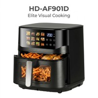 Four à friture sans huile 8-en-1 à écran tactile 9L, revêtement antiadhésif PTFE, moderne, pour la maison, la cuisine, le camping en plein air, cuisson saine