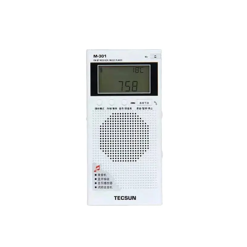 Yeni M-301 Mini taşınabilir müzik çalar hoparlör FM 64-108Mhz kayıt ses radyo stereo kulaklık