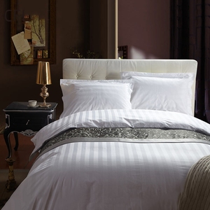 Ropa <span class=keywords><strong>de</strong></span> <span class=keywords><strong>cama</strong></span> <span class=keywords><strong>de</strong></span> hotel <span class=keywords><strong>de</strong></span> 5 estrellas, sábanas <span class=keywords><strong>de</strong></span> tamaño king, a rayas, color blanco - Product Image 3
