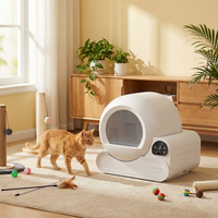 Bac à litière automatique intelligent 70L avec surveillance, capteur infrarouge, autonettoyant, contrôle des odeurs, sans poussière, facile à nettoyer, en plastique, rechargeable