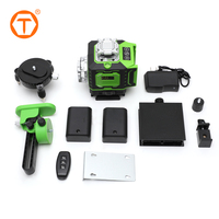 Niveau laser numérique professionnel pour la construction, laser multidirectionnel, rechargeable par USB, écran LCD, niveau laser avec trépied