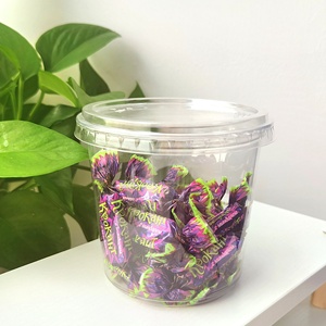 16oz Custom Plastic Disposable Crystal Clear PET Food Takeaway Fruit Salad Bowl With Clear Lid