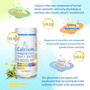 Tabletas de Calcio, Magnesio, Zinc y Vitamina D3 DUOZI, 60 Unidades, Suministro para 60 Días, para la Salud Ósea - Product Image 3