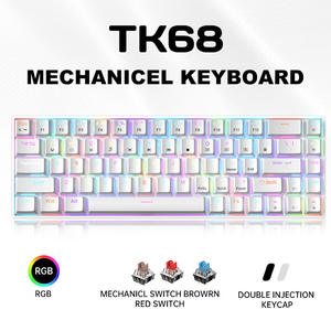 Teclado mecánico para juegos con cable, personalizable, intercambiable en caliente, RGB, azul-rojo, eje 68 filas, teclado en idioma ruso para juegos con cable - Product Image 3