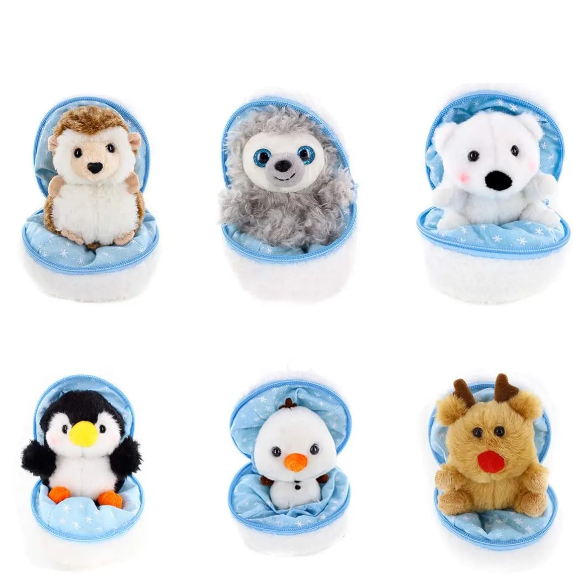Yeni öğe peluş kartopu hayvan oyuncaklar doldurulmuş Zip Up hayvan kutup ayısı tembel penguen sevimli peluş hayvan çeşitleri yumuşak topları