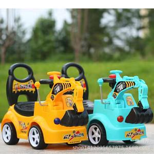 KZ-5166 Children's Twist Car Excavator Four Wheel Gliding Walker With Lights Music Baby Walking Toy Cartoon Plastic Unisex - Product Image 1