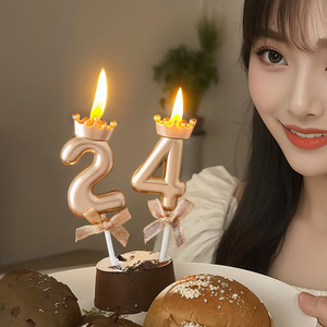 Candeline di Paraffina Rosa per Compleanno, Decorazioni Creative a Tema Numerico per Torte, Accessori di Alta Qualità per Atmosfera Festiva per Bambine - Product Image 4