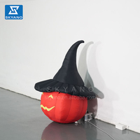 Halloween Publicité Décoration Gonflable Chapeau de Sorcière Citrouille Lampe Éclairage Led Gonflable