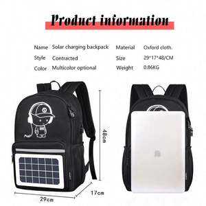 Free Sample High Quality <b>Waterproof</b> Solar Power <b>Back</b> <b>Pack</b> with Solar Panel School Bag Backpack - Product Image 5