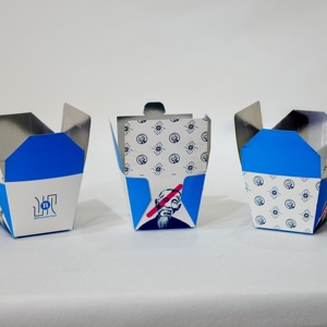 Contenedor de comida para llevar de papel plateado plegable con extremos doblados, directo de fábrica profesional, para entrega de fideos y arroz frito - Product Image 2