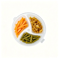 Récipient de sauce à clapet rond en à 2/3 compartiments tasse de sauce soja wasabi jetable pour emballage à emporter de sushi