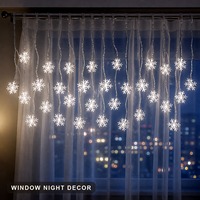 Guirlandes lumineuses LED en forme de flocons de neige en plastique alimentées par piles, lumières féériques pour mariage, chambre à coucher, maison, décoration de Noël