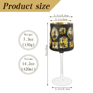 Ensemble de verres à <span class=keywords><strong>vin</strong></span> Offre Spéciale soufflé à la main électroplaqué British Museum Series 2 gobelets à <span class=keywords><strong>vin</strong></span> noir et blanc à longue tige pour fête et <span class=keywords><strong>restaurant</strong></span> - Product Image 5