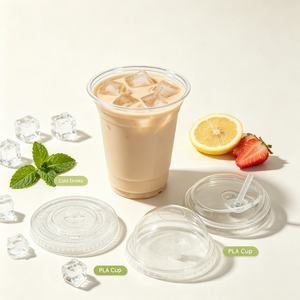 Compostable Disposable <b>Plastic</b> <b>Cups</b> PLA Clear Cold <b>Cups</b> for Iced Coffee Bubble Tea Smoothie Takeaway <b>Drinks</b> - Product Image 1