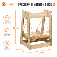 Hamac suspendu pour chat, lit balançoire en bois pour animaux de compagnie avec base stable pour chatons d'intérieur, fourniture professionnelle pour jardin et sanctuaire
