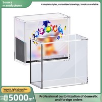 Boîtier de présentation de bureau rectangulaire en acrylique transparent, imprimé UV, gravé au laser, avec fermeture magnétique, anti-poussière et facilement accessible