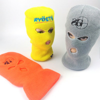 Logo brodé personnalisé pour hommes, masque facial de luxe, tricot, couverture complète, cagoule 3 trous, masque de Ski, vente en gros, bonnets pour filles, collection 2020