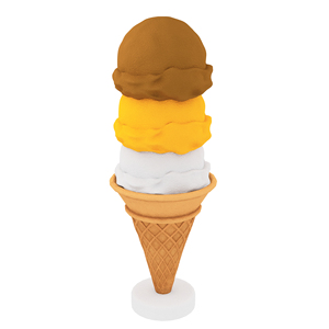 Sculpture géante personnalisée en forme de cornet de glace pour l'entrée d'un magasin de desserts, statue en fibre de verre brillante pour la décoration extérieure des magasins - Product Image 6