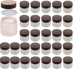 Environmental 5/15/30/50/100ml Empty Eye <strong>Cream</strong> Glass Container Refillable Frosted Glass Cosmetic Jars With Bamboo Lid - Product Image 2