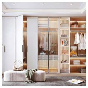 Customized Glass Doors Bedroom Furniture <b>Wardrobe</b> Cabinet Plywood MDF Wood Modern Design Walk in Closet - Product Image 1