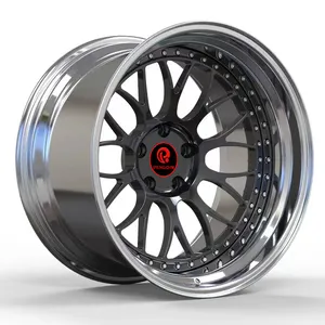 Black Luxury Wheel Deep Concave Dish 21 Alloy 19 Rims Beadlock Car 2 Piece Rims 22 Inch Offroad 5x120 Wheels 20 Inch Forged