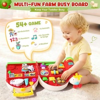 Tableau d'activités Montessori Ferme Animale Amusante, Jouet Éducatif pour Tout-petits, Développement des Compétences Précoce avec Lumières et Musique