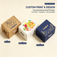 Caja de Regalo para Frutas de Cartón Kraft Reciclable, Caja de Presentación de Frutas Telescópica Personalizada de Fábrica para Empaque de Frutas al por Mayor