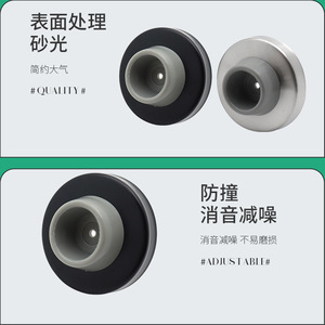 Door Stops Rubber Stainless Steel <b>Floor</b> Mount Silent <b>Buffer</b> For Wooden And Metal Doors Minimalist Design Easy Installation - Product Image 5