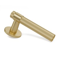 Poignée de porte symétrique en laiton brossé pour chambre, entrée, appartement, hôtel – Mécanismes de verrouillage et barres de traction