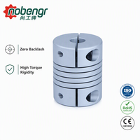Connecteur d'axe de moteur pas à pas à vis de serrage sans jeu, monobloc, à ressort, pour accouplement de poutre en aluminium à coupe spirale